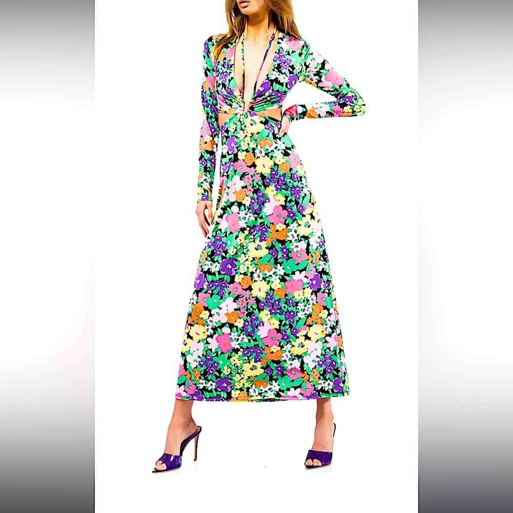 NWOT | AFRM | Monique Dress in Neon Garden XL